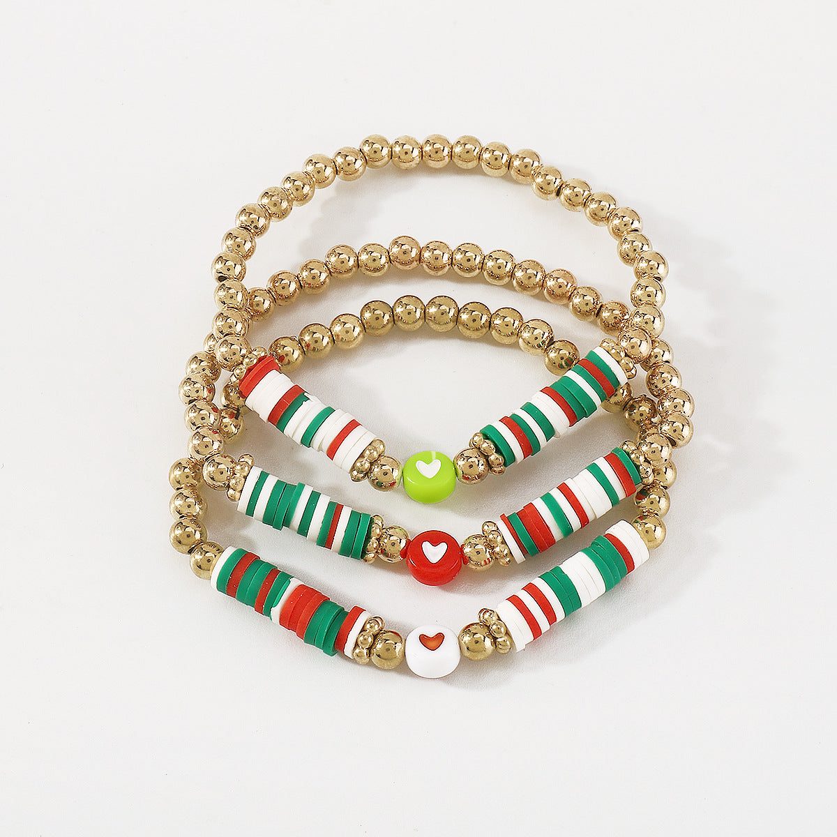 Peads de coloridos al por mayor estirado Pulsera de corazón de resina de cerámica suave